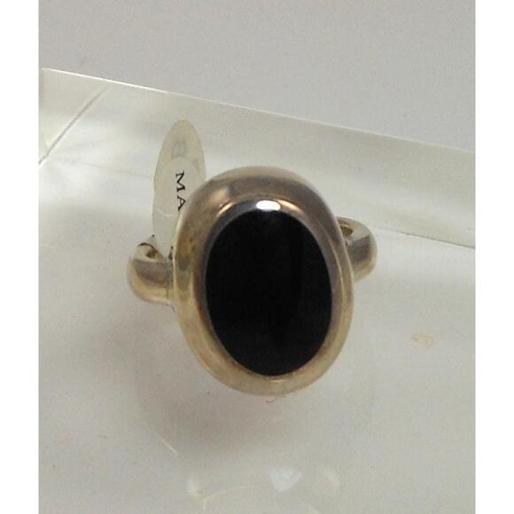 Elegant Vintage Sterling Silver Black Onyx Ring Size 6 925 Thailand NOS 6.5g - Picture 2 of 8